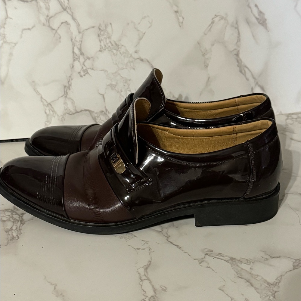 Jingpin Argyle Diamond Brown Mens Dress Shoes Size 8- 260